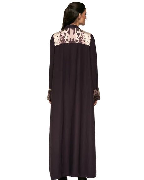 JONES-BR – Brown Crepe Abaya - 1309 - MIRA Y MANO