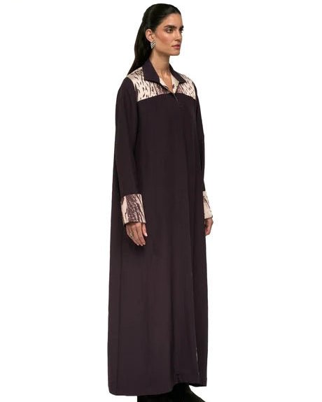 JONES-BR – Brown Crepe Abaya - 1309 - MIRA Y MANO
