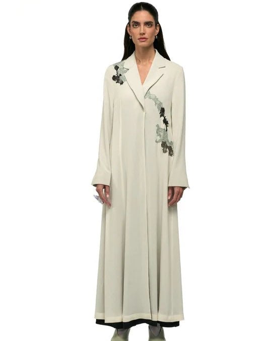 LINA-BE – Beige Crepe Abaya - 1309 - MIRA Y MANO
