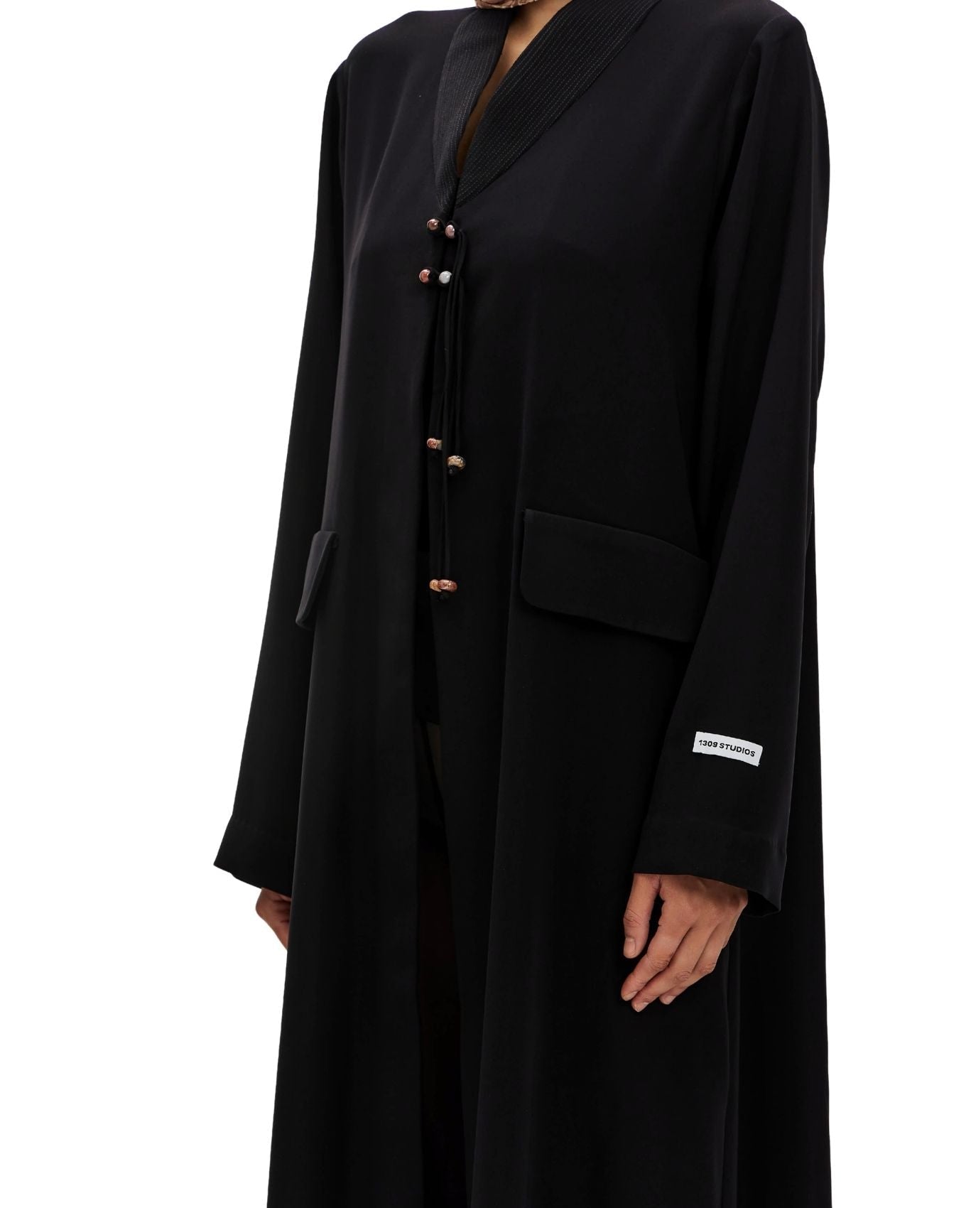 LYRA-Black Crepe Abaya - 1309 - MIRA Y MANO