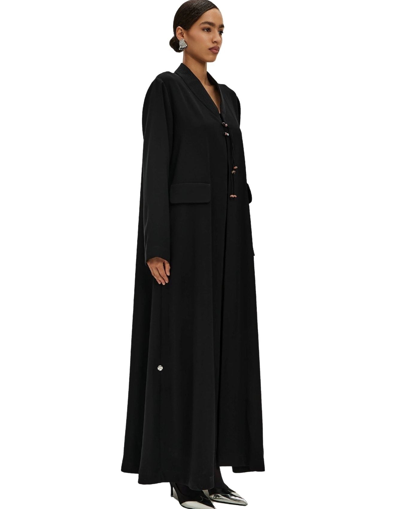 LYRA-Black Crepe Abaya - 1309 - MIRA Y MANO