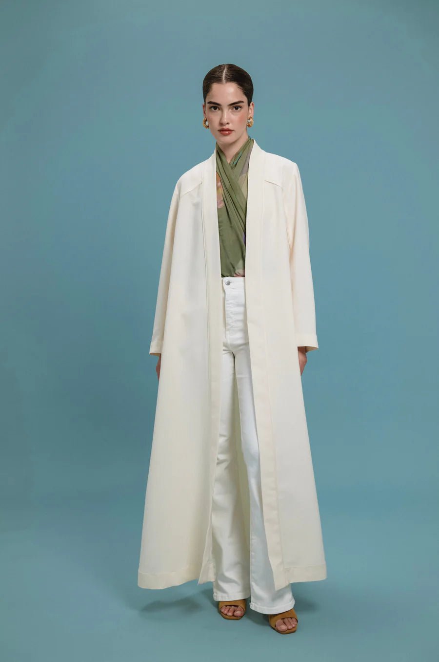 NOVA OFFWHITE ABAYA - 1309 - MIRA Y MANO