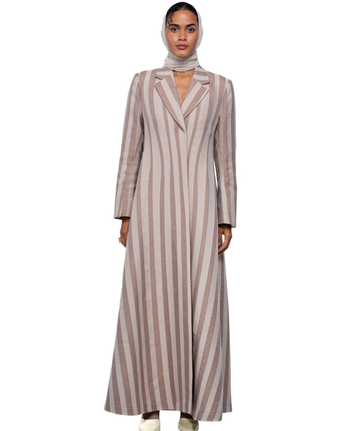 PIA-BE - Beige Jacquard Abaya - 1309 - MIRA Y MANO