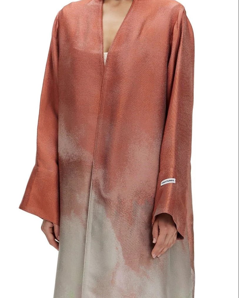 VALERIE-LC-Light Coral Silk Abaya - 1309 - MIRA Y MANO