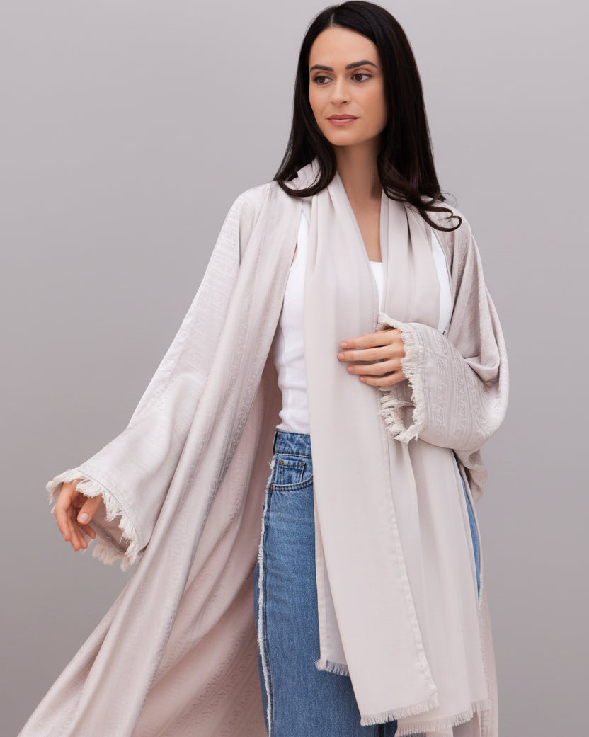 SW – Beige Silk Abaya – Product image 3