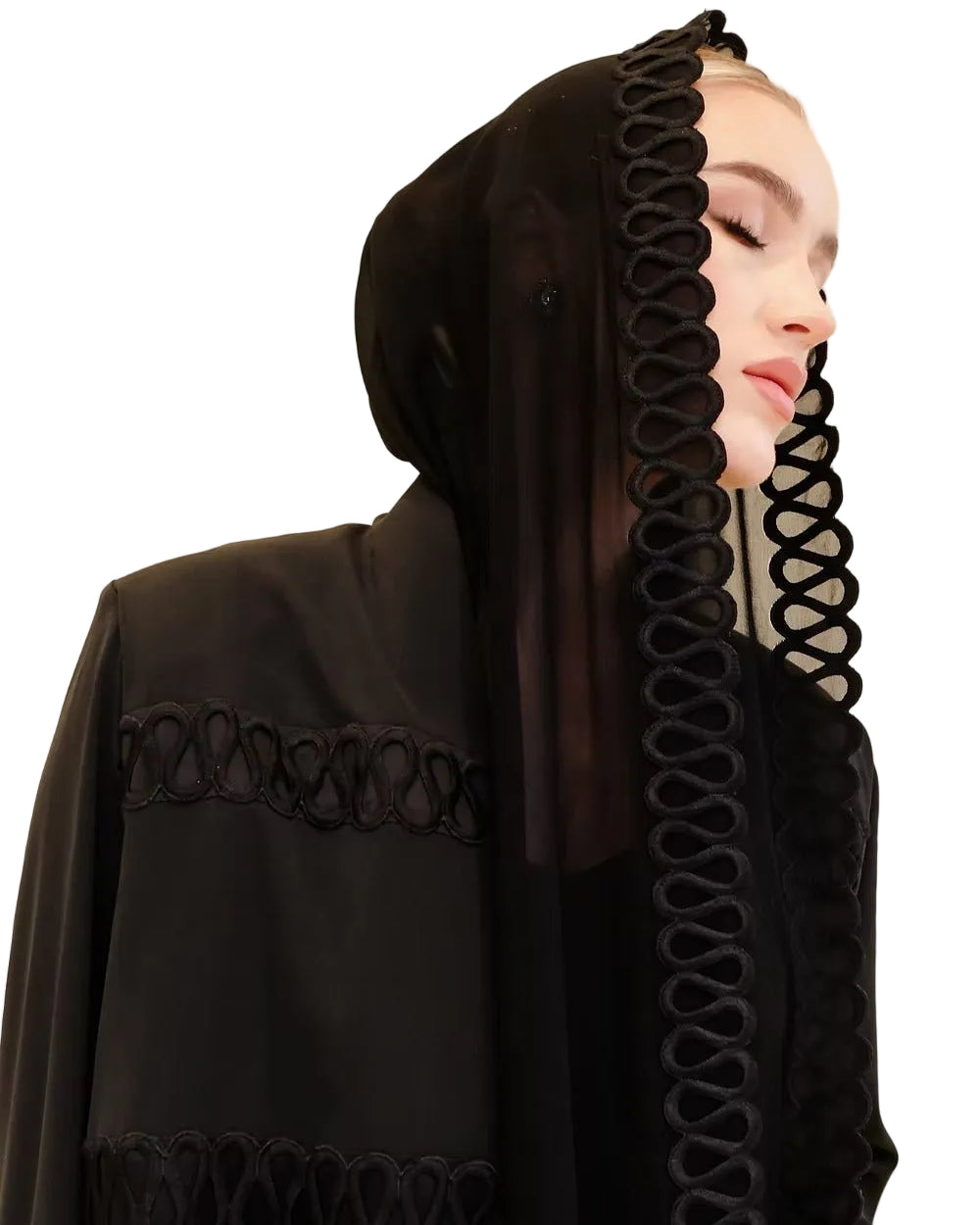 DS25-039 – Black Crepe Abaya – Product image 1