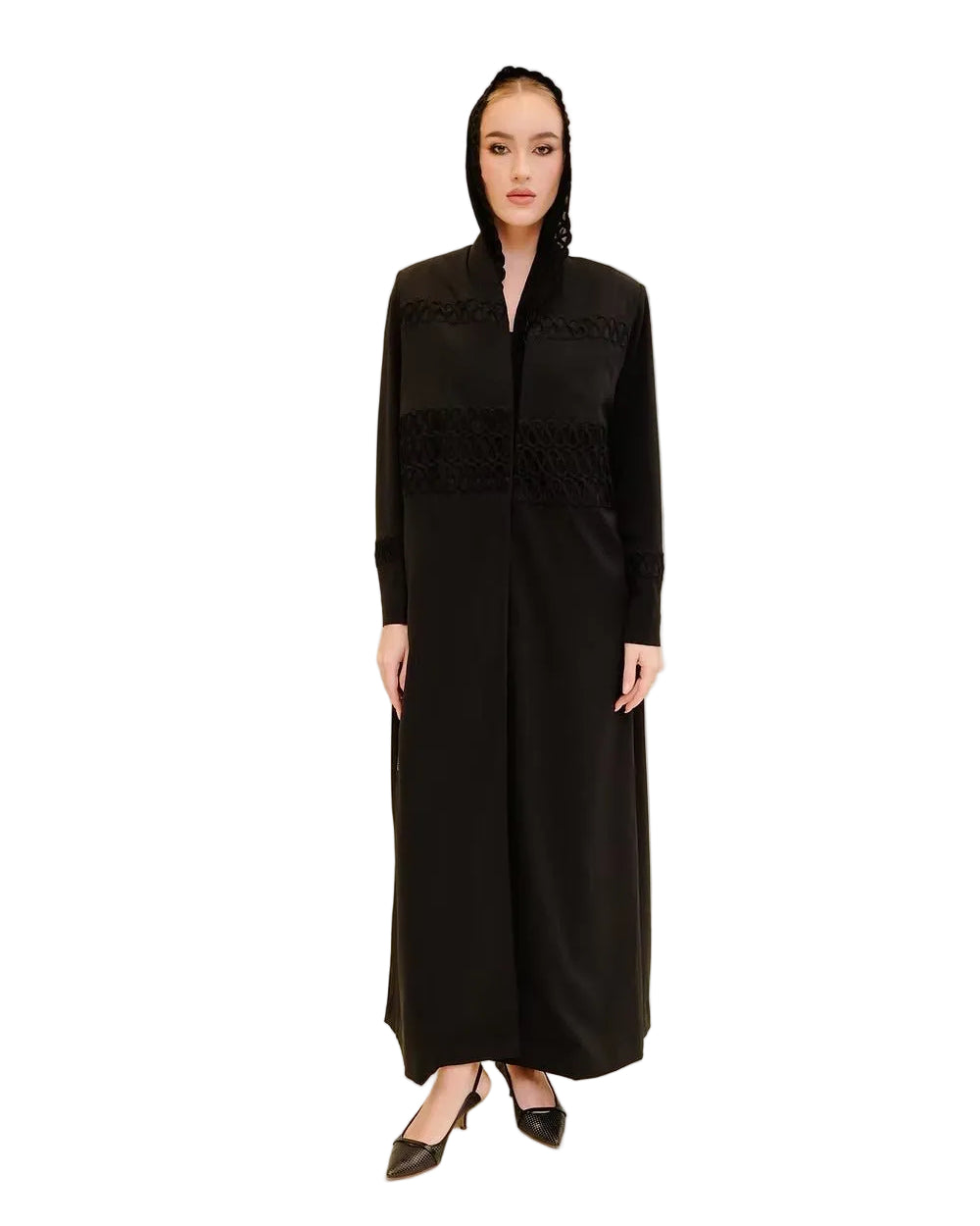 DS25-039 – Black Crepe Abaya – Product image 2