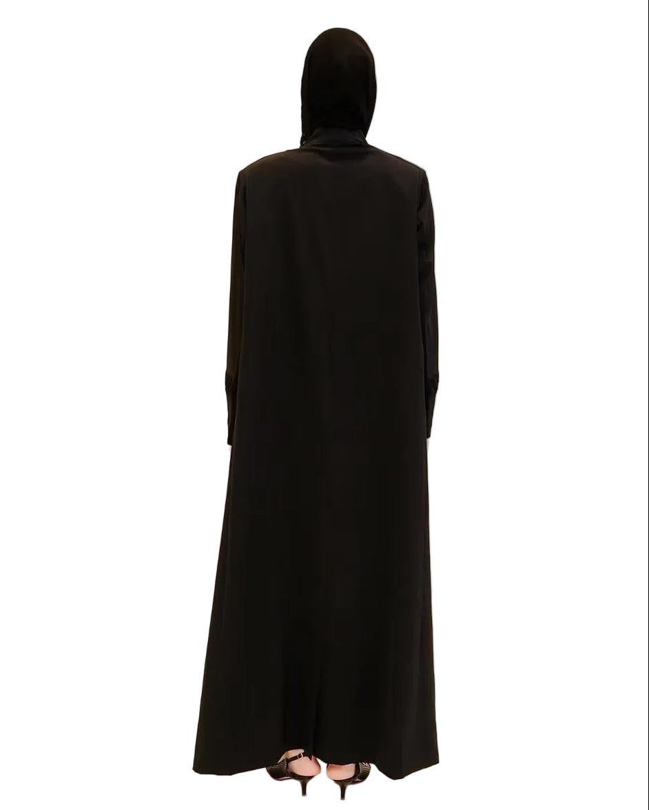 DS25-039 – Black Crepe Abaya – Product image 4