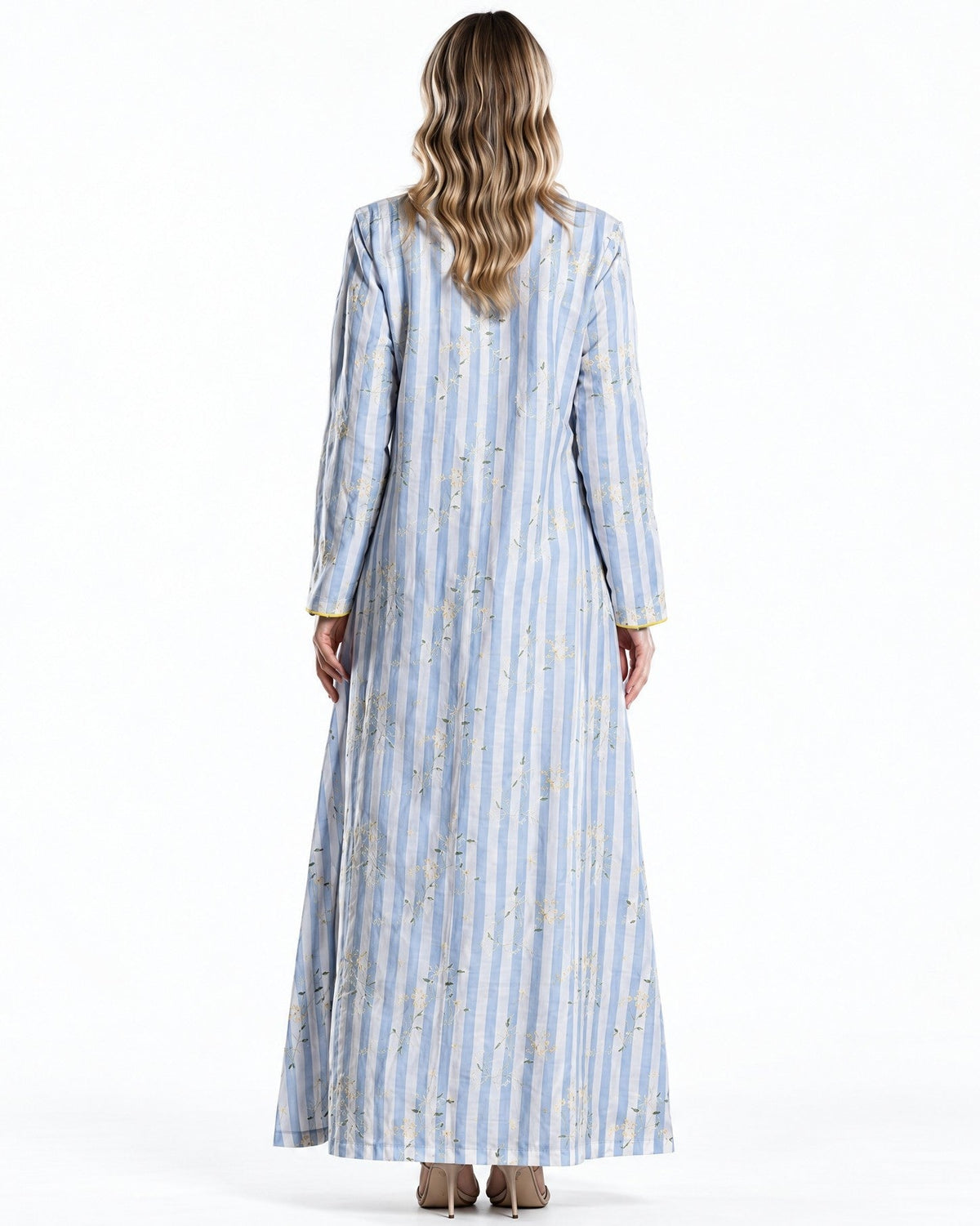 DSC26-002 – Blue Linen Abaya - ALDUKAN - MIRA Y MANO