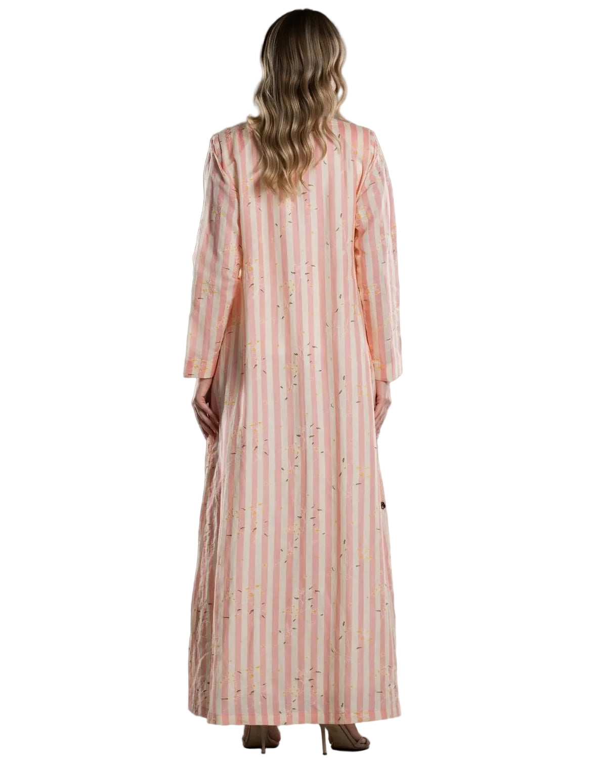DSC26-002 – Pink Linen Abaya - ALDUKAN - MIRA Y MANO