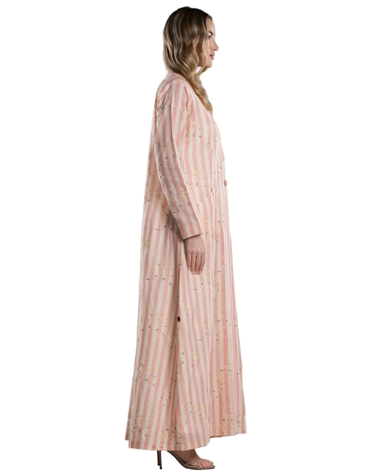 DSC26-002 – Pink Linen Abaya - ALDUKAN - MIRA Y MANO