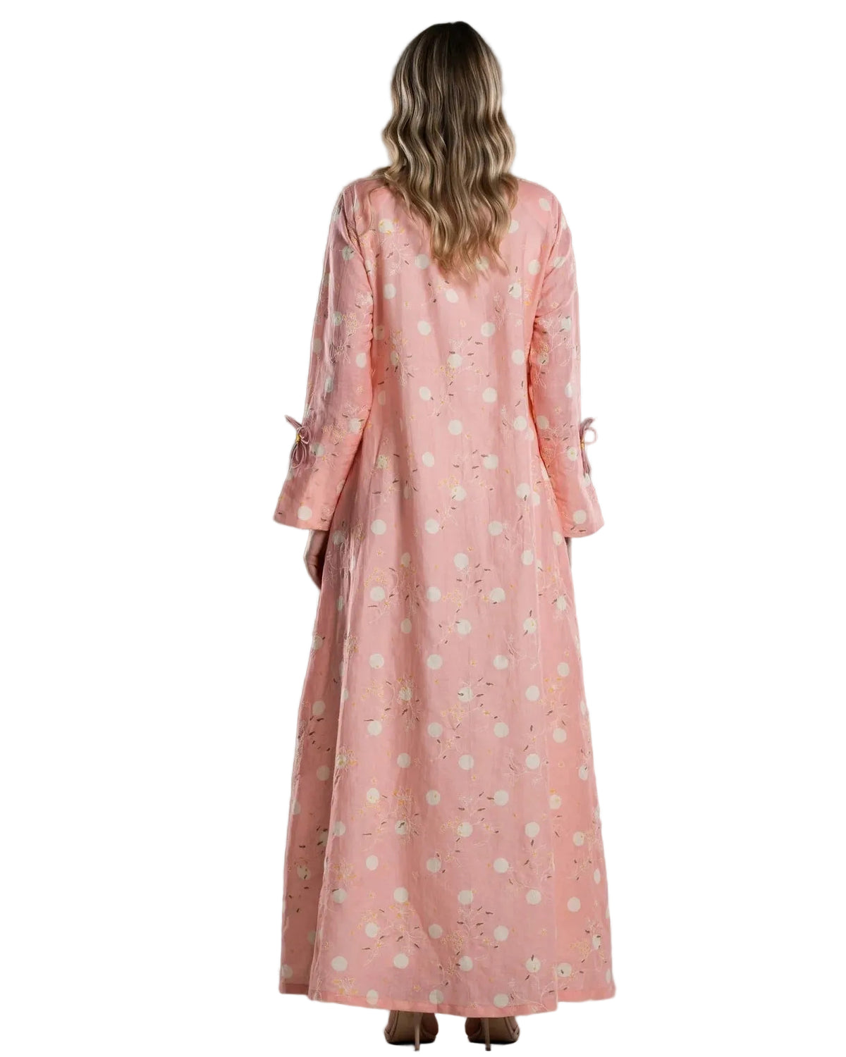 DSC26-004 – Pink Linen Abaya - ALDUKAN - MIRA Y MANO