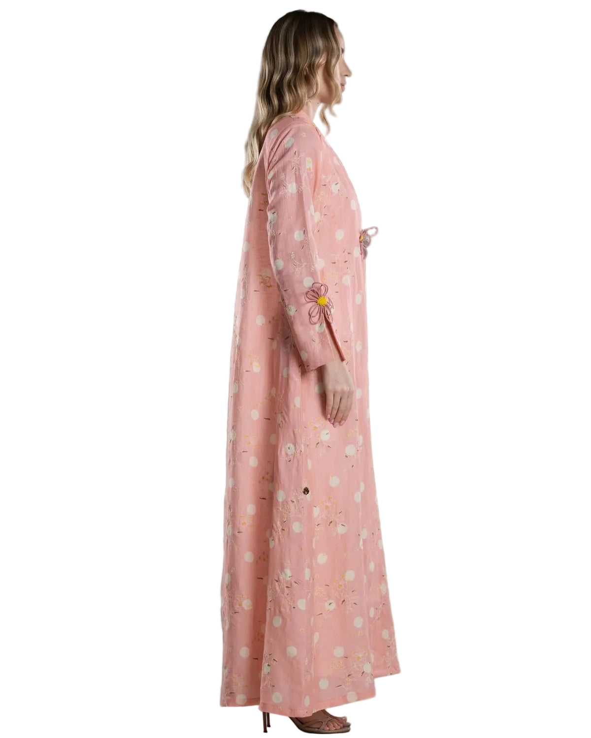 DSC26-004 – Pink Linen Abaya - ALDUKAN - MIRA Y MANO