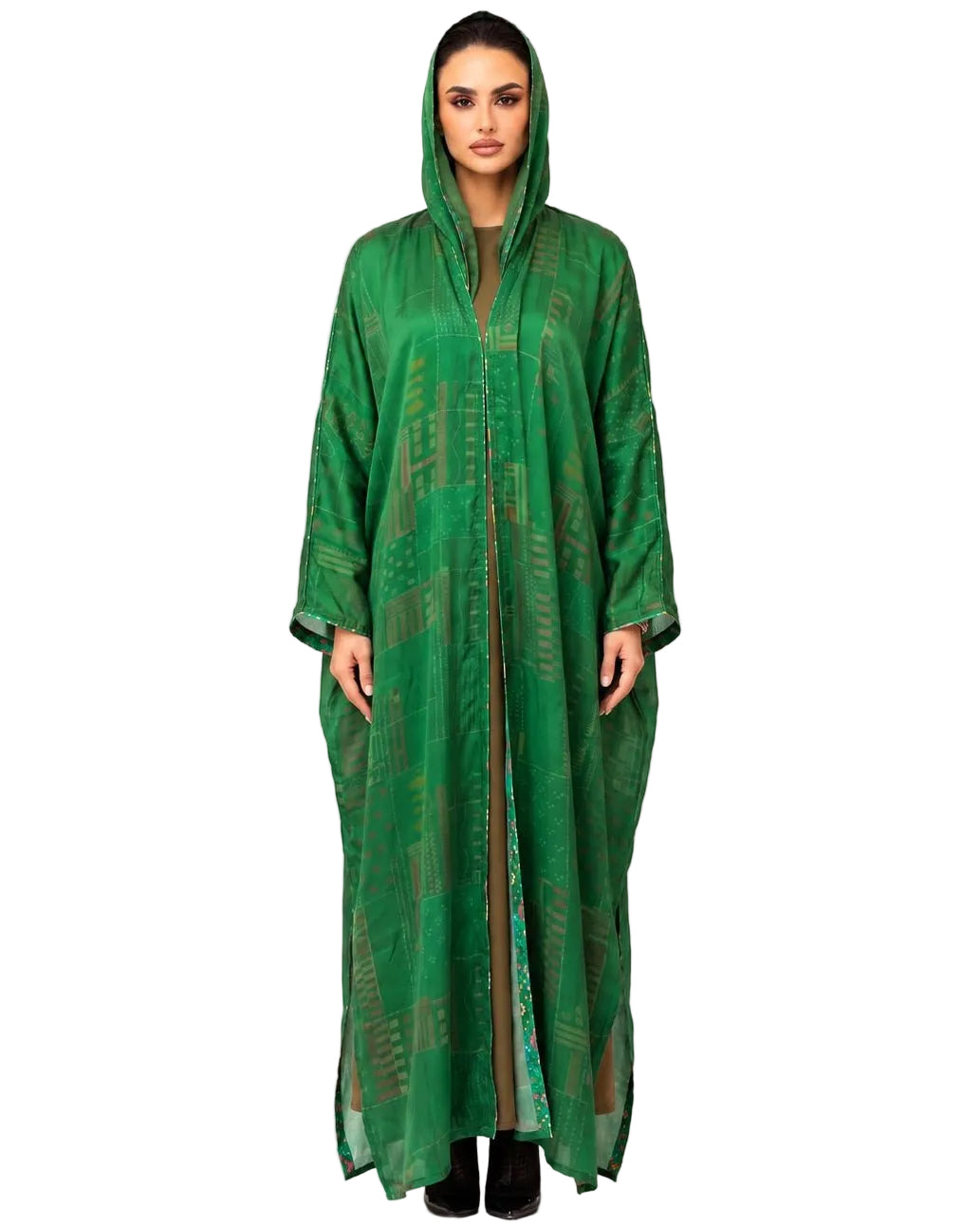 DSC26-017 – Green Chiffon Abaya - ALDUKAN - MIRA Y MANO