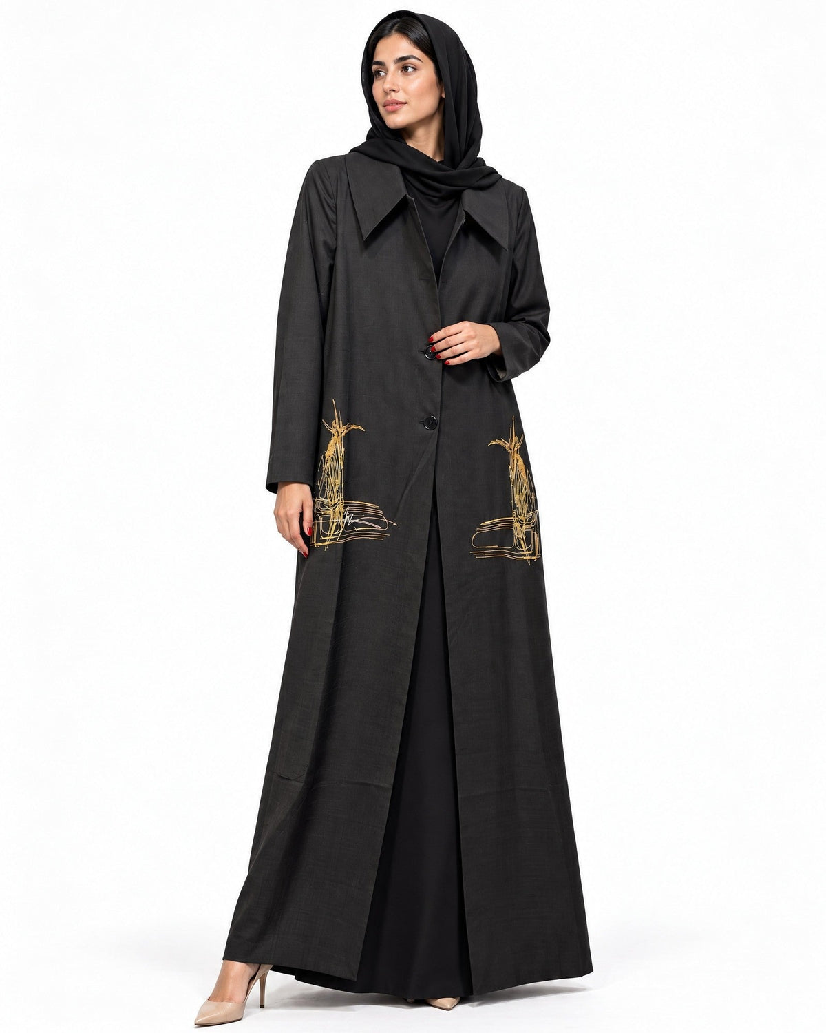 AMJAD ABAYA COAT - AMBER FEROZ - MIRA Y MANO