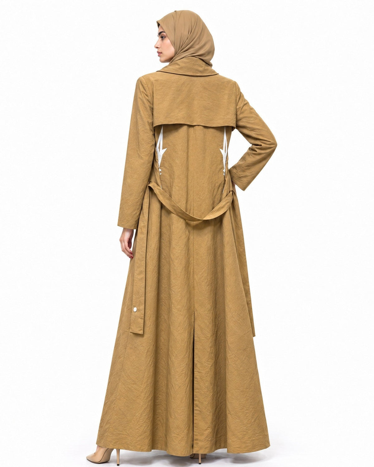 CML-HTLR TRENCH ABAYA COAT - AMBER FEROZ - MIRA Y MANO