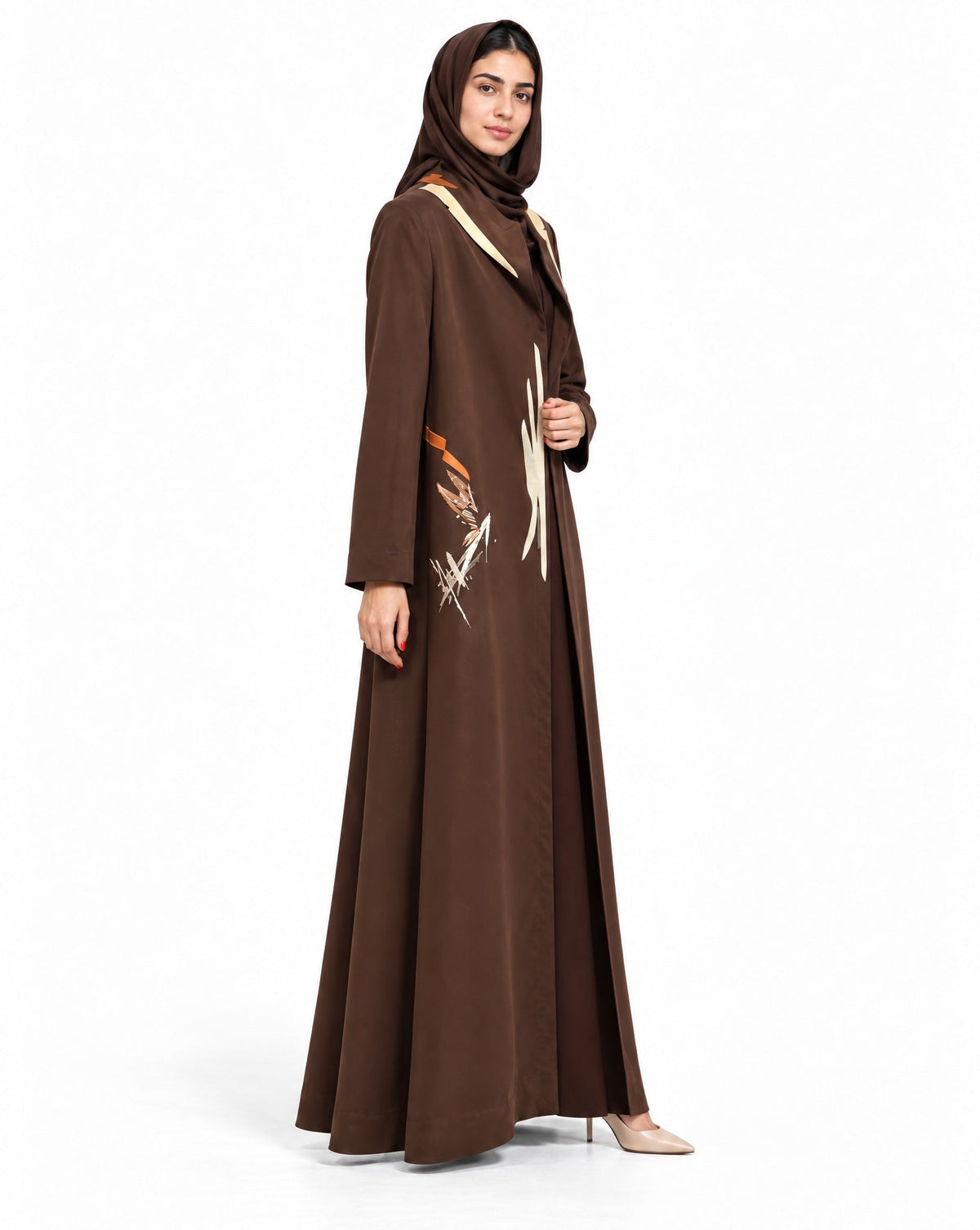 SNM - Brown Crepe Abaya - AMBER FEROZ - MIRA Y MANO