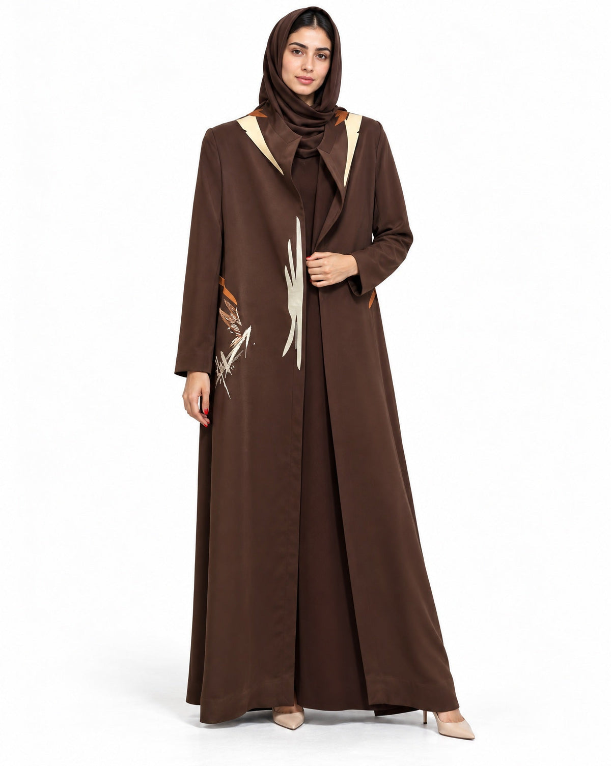 SNM - Brown Crepe Abaya - AMBER FEROZ - MIRA Y MANO