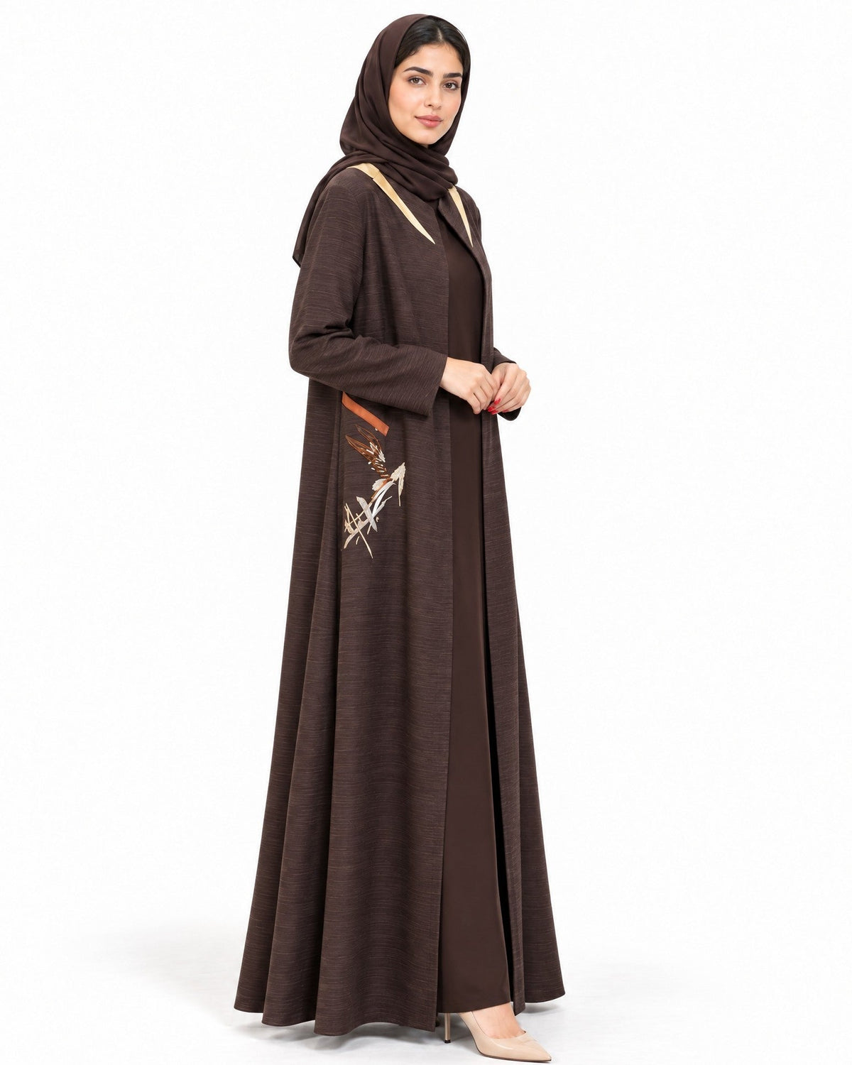 SNM - Plum Jacquard Abaya - AMBER FEROZ - MIRA Y MANO