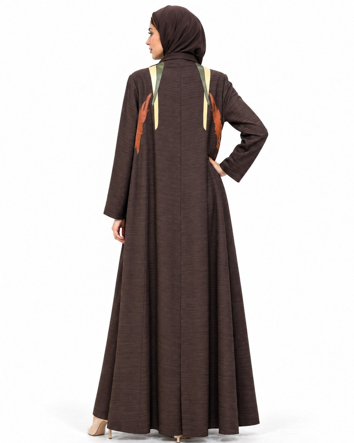 SNM - Plum Jacquard Abaya - AMBER FEROZ - MIRA Y MANO