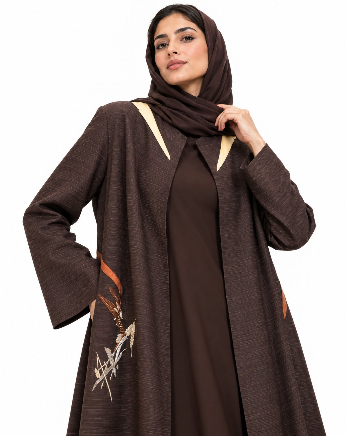 SNM - Plum Jacquard Abaya - AMBER FEROZ - MIRA Y MANO