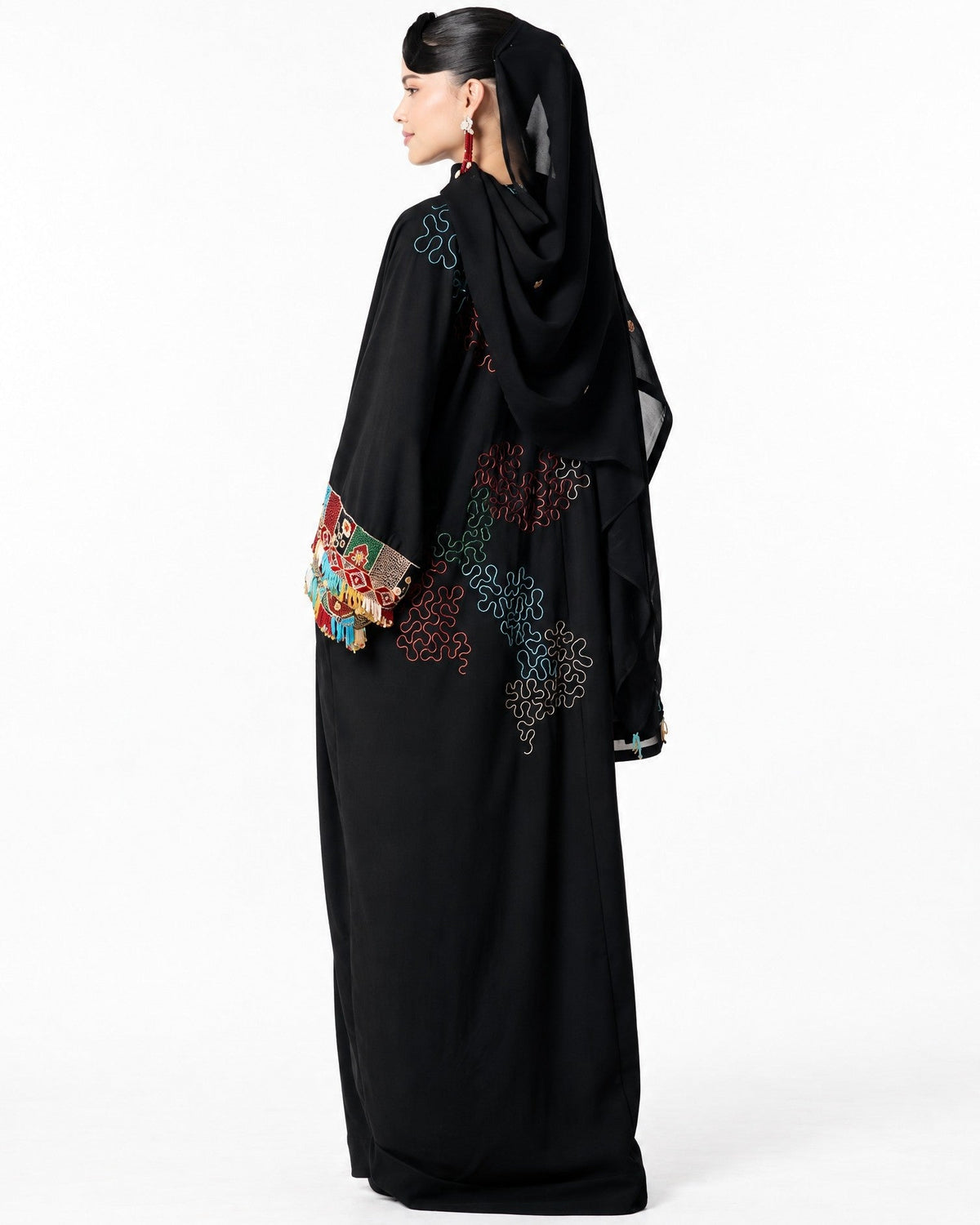 NEW-1 – Black Crepe Abaya Set - AMORE MIO BY HITU - MIRA Y MANO