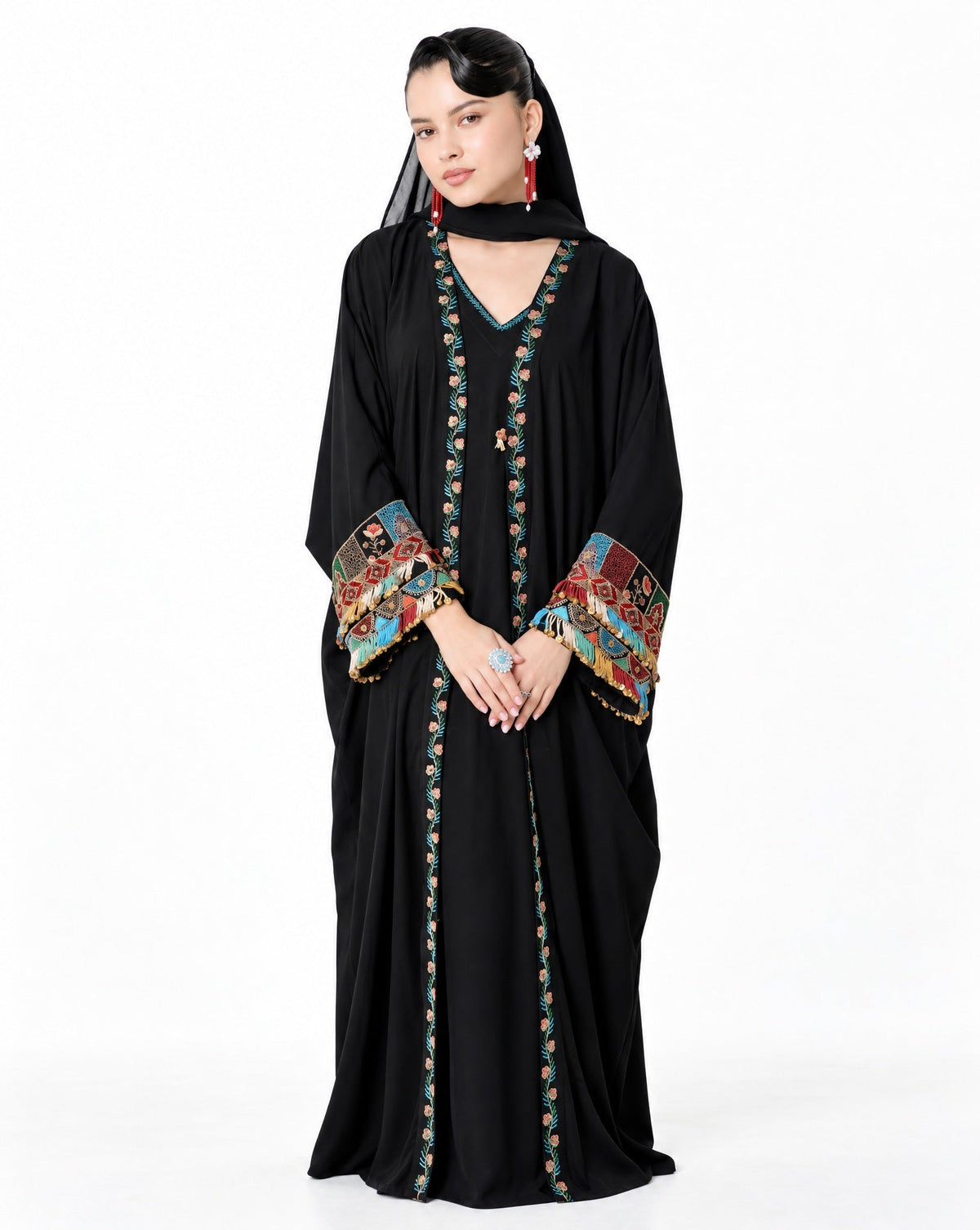 NEW-1 – Black Crepe Abaya Set - AMORE MIO BY HITU - MIRA Y MANO