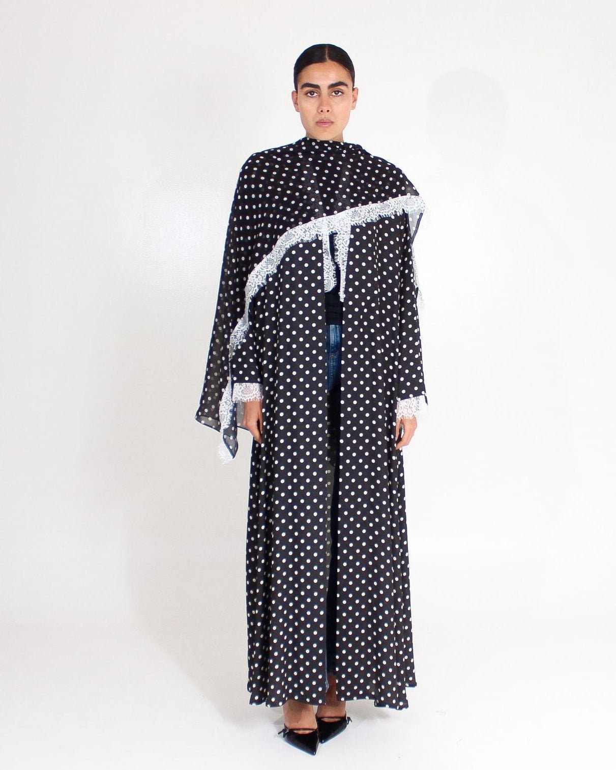 POLKA DOT PRINT ABAYA - ASDAF LINE - MIRA Y MANO