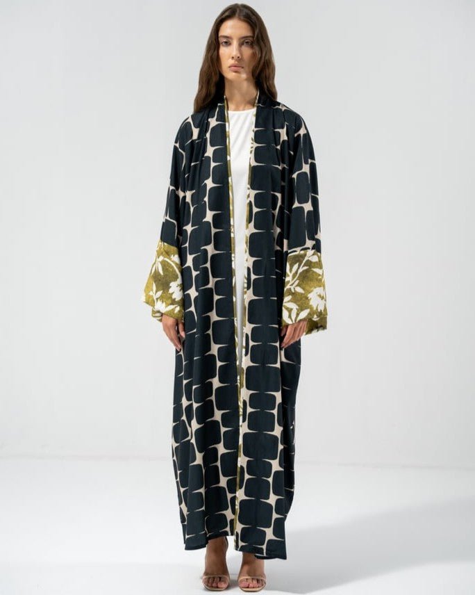 SAHARA 4 - Printed Crepe Abaya - ASDAF LINE - MIRA Y MANO