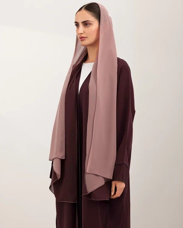 A26-04 – Maroon Washed Silk Abaya - ASL - MIRA Y MANO