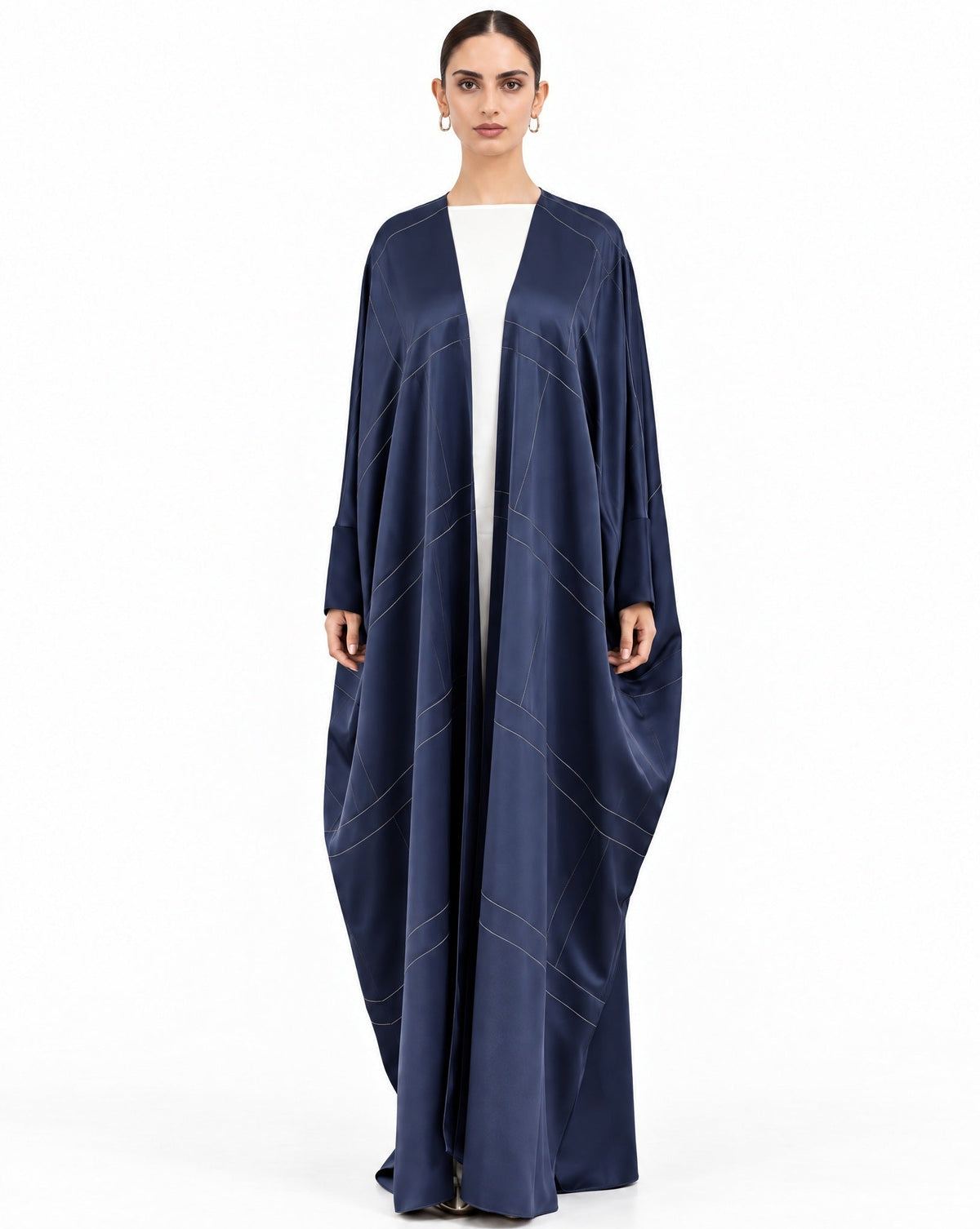 A26-25N - Navy Silk Abaya - ASL - MIRA Y MANO