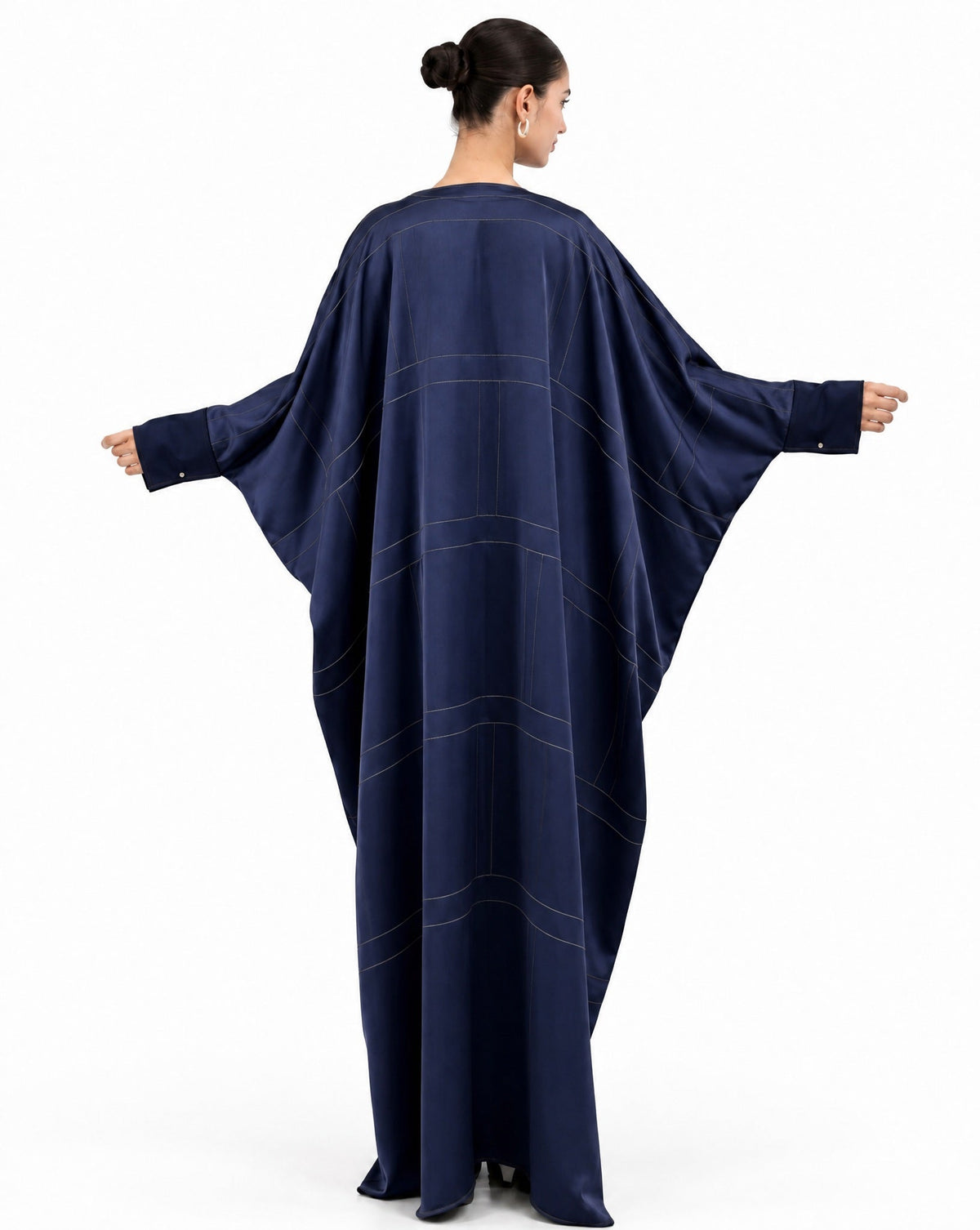 A26-25N - Navy Silk Abaya - ASL - MIRA Y MANO
