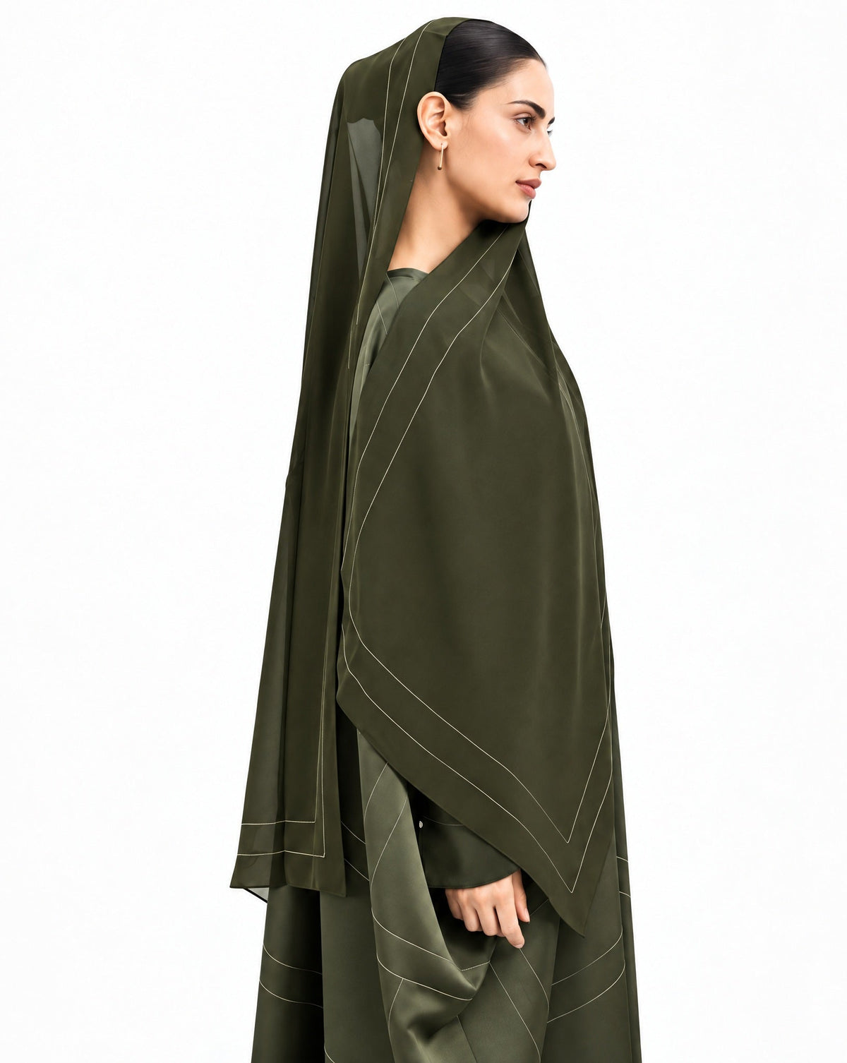 A26-25O - Heavy Silk Abaya - ASL - MIRA Y MANO