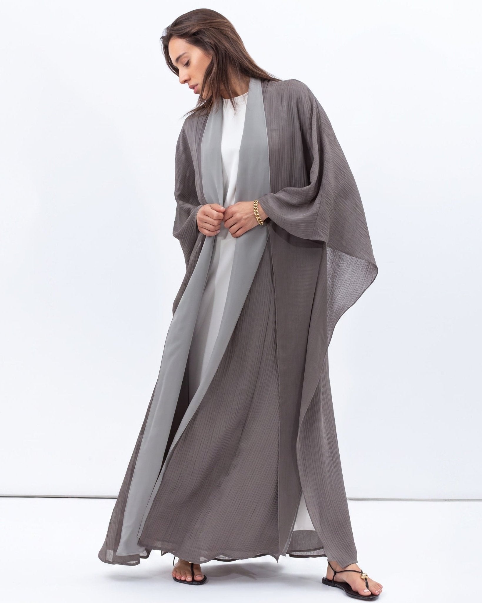 AB-FL-2LYR-OLVGRN – Olive Abaya - CHIKA - MIRA Y MANO