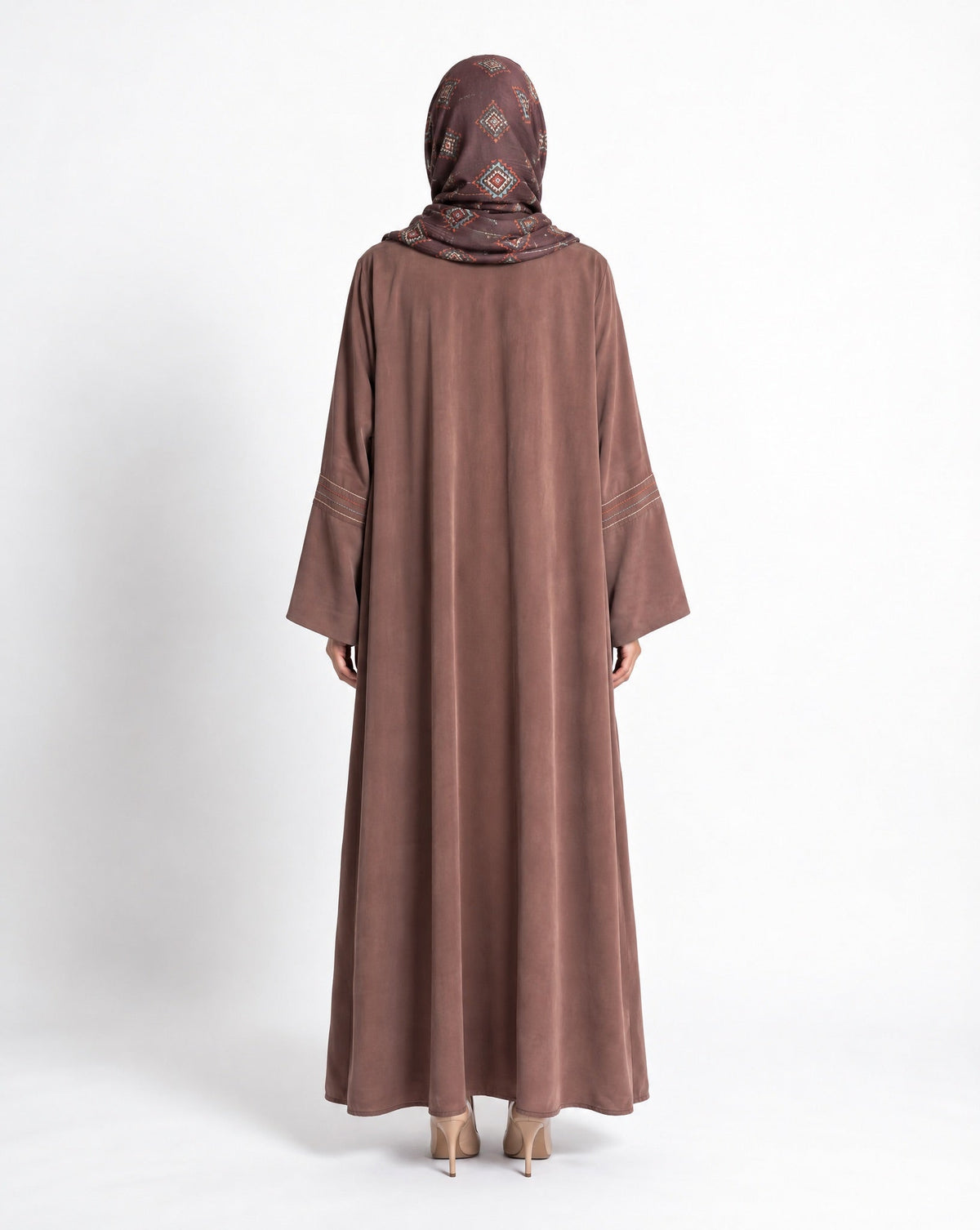SILK IN WASH WITH COLLAR PURPLE ABAYA - DAR TARAF - MIRA Y MANO