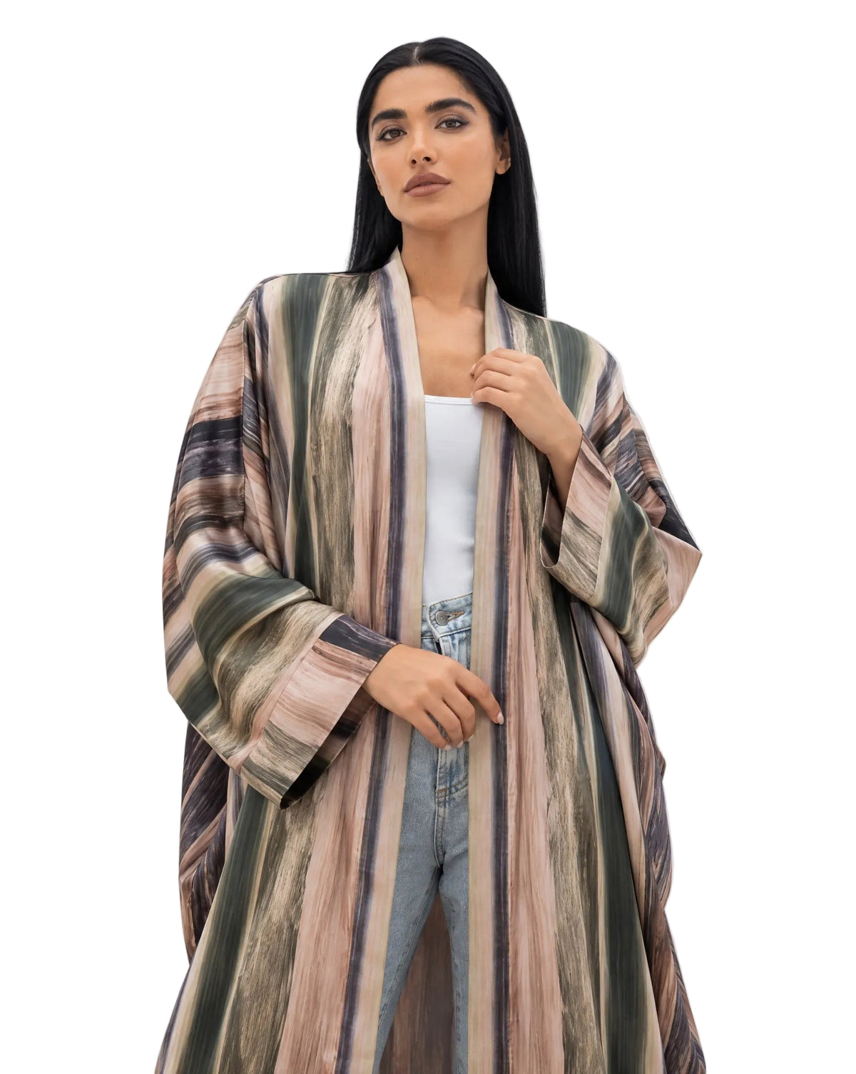 ABM26-1147C - Olive Silk Abaya - EFFA - MIRA Y MANO