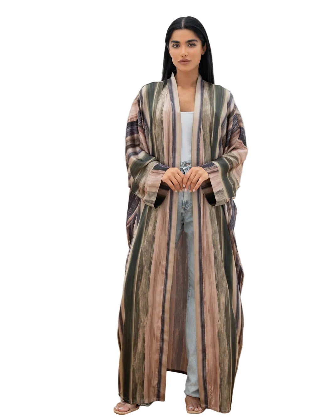 ABM26-1147C - Olive Silk Abaya - EFFA - MIRA Y MANO