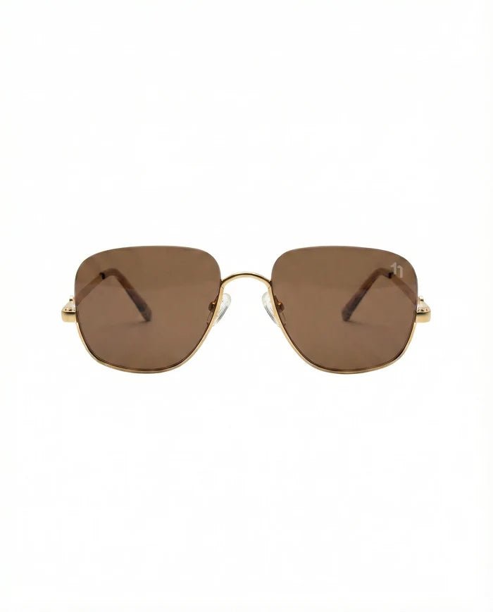 Jenny - Gold Sepia – Brown Metal Sunglasses - ELLEVENS - MIRA Y MANO