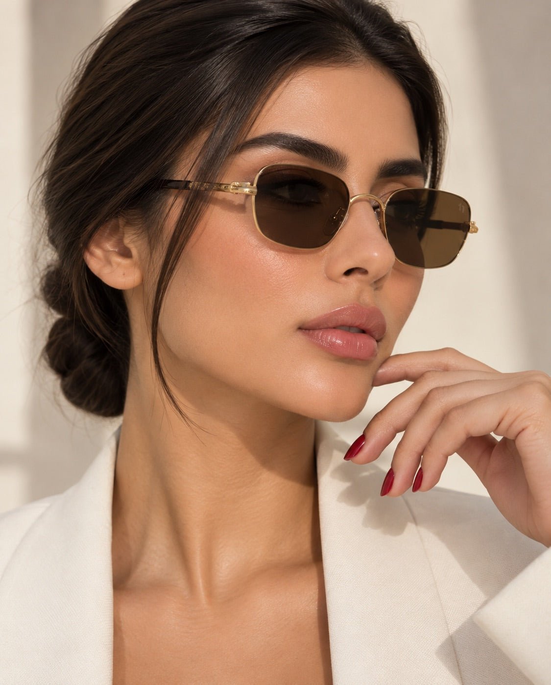 Jenny - Gold Sepia – Brown Metal Sunglasses - ELLEVENS - MIRA Y MANO
