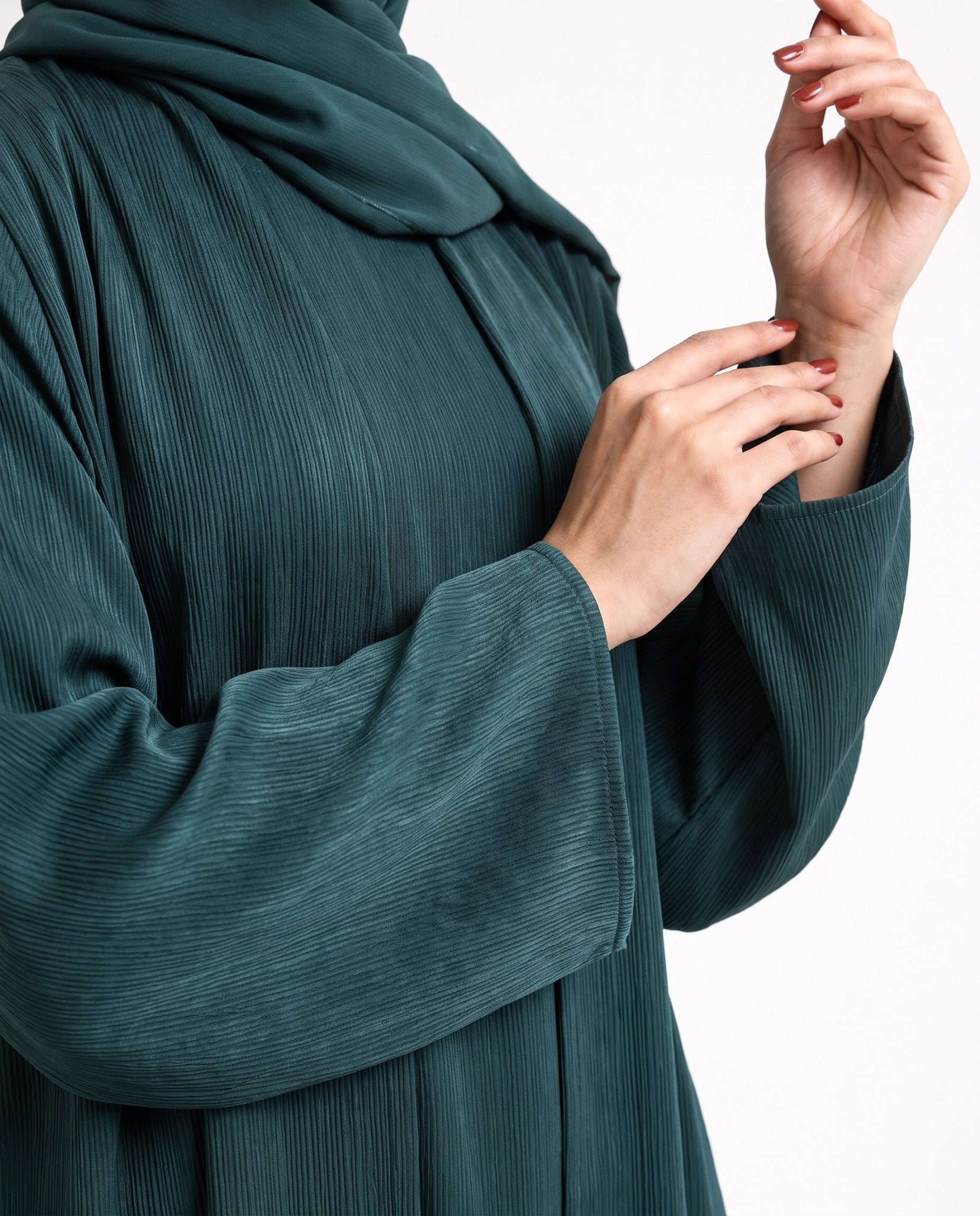 ABY 4469M-GR – Navy Washed Silk Abaya - EMAD RIZQ - MIRA Y MANO