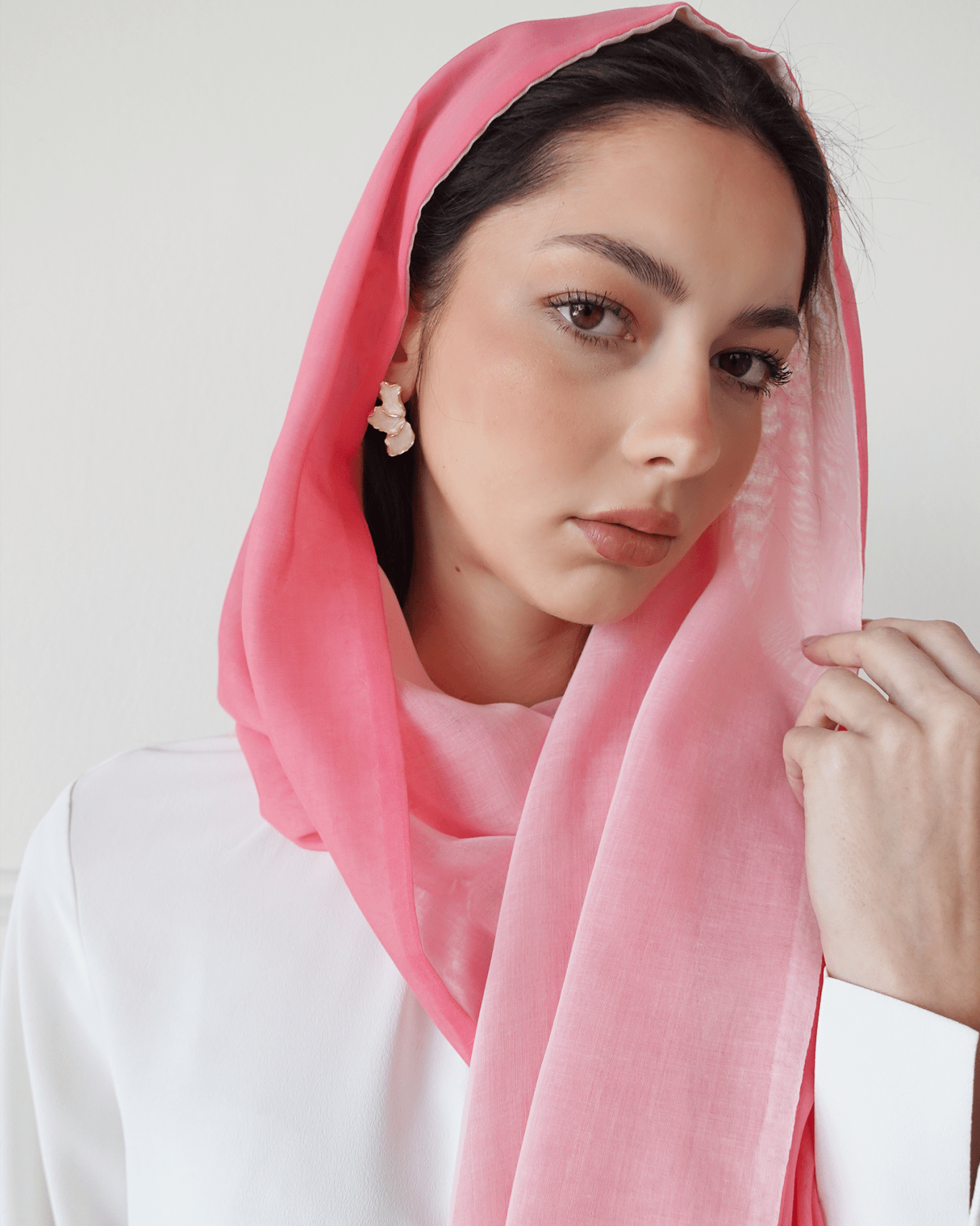 DB7019 DOUBLE SIDED PINK SCARF - FOULARD - MIRA Y MANO
