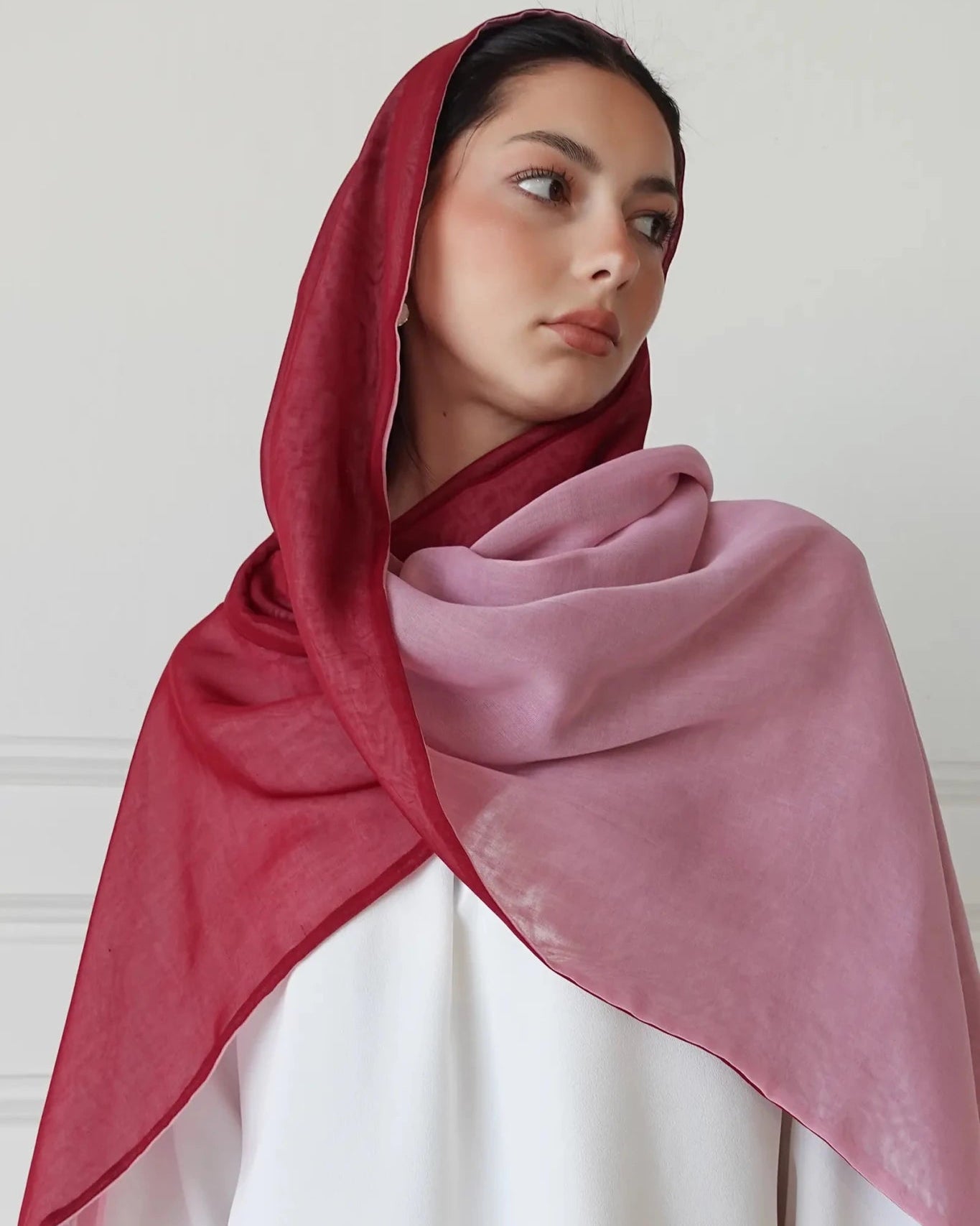 DB7028 DOUBLE SIDED PINK - RED SCARF - FOULARD - MIRA Y MANO