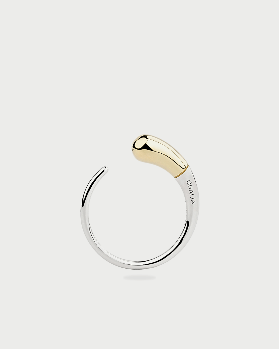 SILVER SLEEK MOON RING - GHALIA - MIRA Y MANO