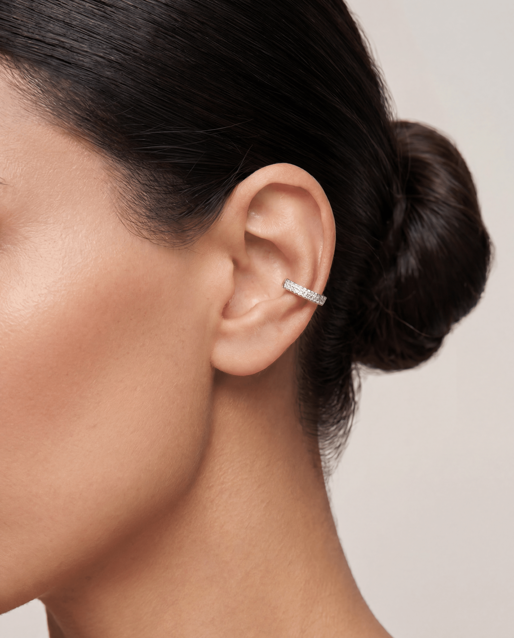 SINGLE SILVER PAVE EAR CUFF - GHALIA - MIRA Y MANO