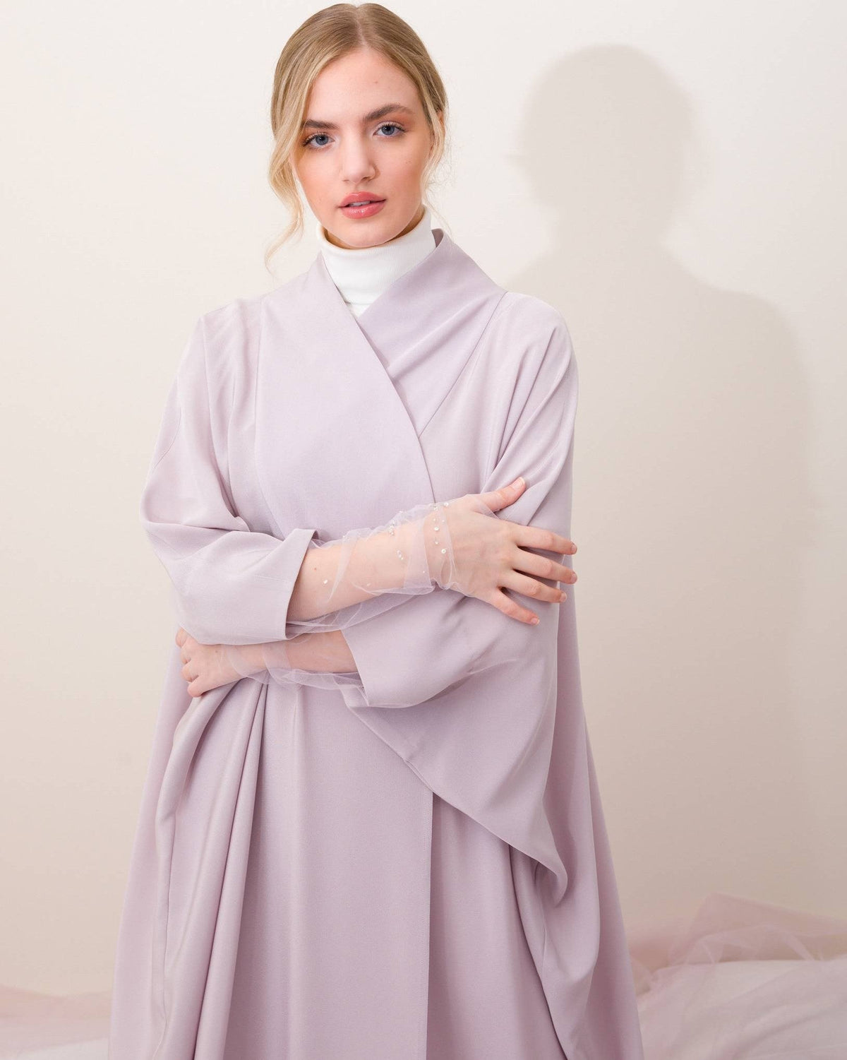 G175-DPRP – Rosy Brown Crepe Abaya - GUL - MIRA Y MANO
