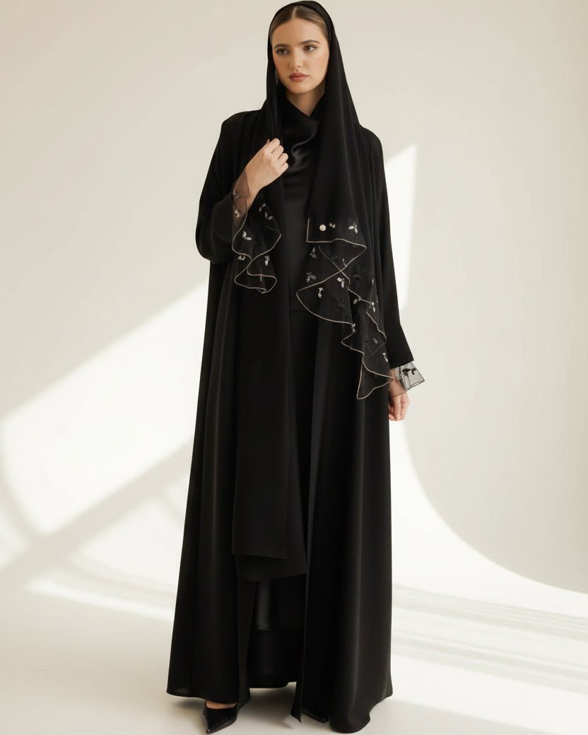 G242-BLK ABAYA - GUL - MIRA Y MANO