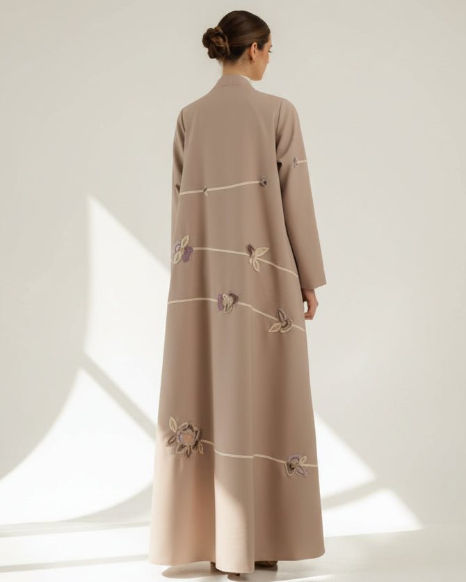 G245-BGE ABAYA - GUL - MIRA Y MANO