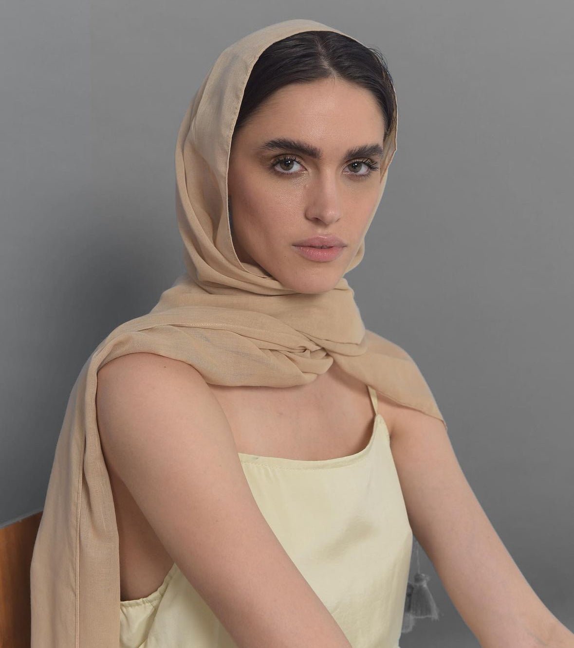 VOILE SCARF APRICOTE - HAALINC. - MIRA Y MANO