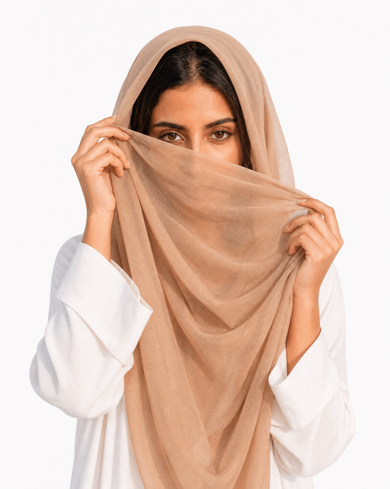 VOILE SCARF APRICOTE - HAALINC. - MIRA Y MANO