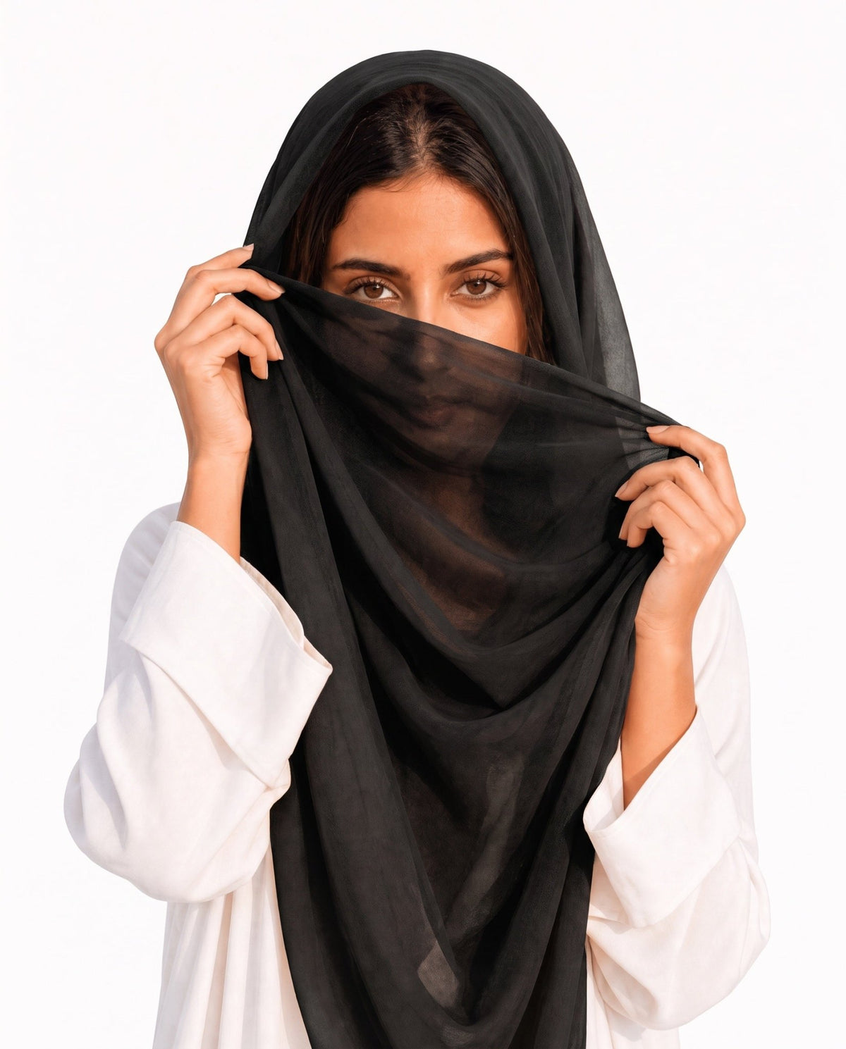 VOILE SCARF BLACK - HAALINC. - MIRA Y MANO